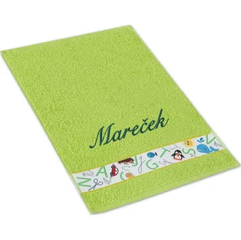 Dětský ručník se jménem NA PŘÁNÍ 30x50 Abeceda zelená