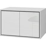 Umyvadlová skříňka Irvine - bílá / černá / bílý lesk