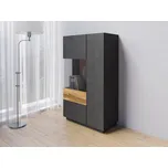 Nízká vitrína Silke 3 - levá - matera / dub wotan