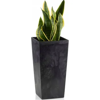 Květináč Plast Květináč černý, šedý HowHomely 30 cm x 30 x 57 cm