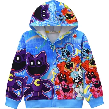 Chlapecký svetr Smiling Critters Dětská mikina s potiskem Smilings Critters na zip Barva: tmavě modrá, Velikost: 130 (5-6 let)