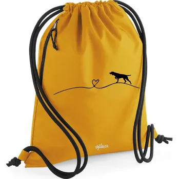 Sportovní vak Vak s potiskem - vyžla a srdce - Horčicová
