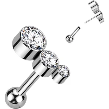 Piercing Šperky4U PUSH IN cartilage piercing do ucha TITAN - TIT1271-C