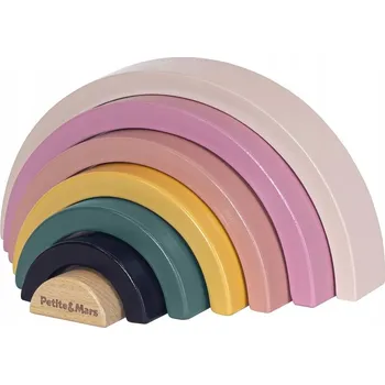 Dřevěná hračka PETITE&MARS Dřevěná hračka duha skládačka Stardust Wood of Mars 24m+