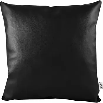 Dekorativní polštářek Polštář černý ekokůže EMI: Polštář 40x40 cm