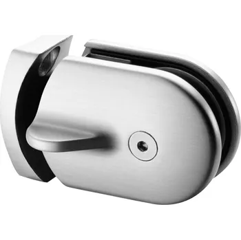 Zábradlí Dveřní zámek Dveřní zámek, trubka O48,3 mm, 6 - 12,76 mm sklo, nerez. ocel 316, kartáčovaná