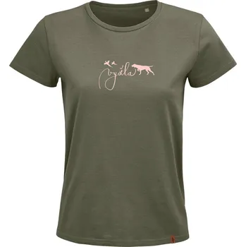 Dámské oblečení Dámské tričko - nápis vyžla - XL / Khaki