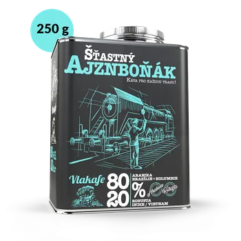 Káva Fixi Coffee Vlakafe – Štastný ajznboňák – dárkové balení kávy mletá 250 g