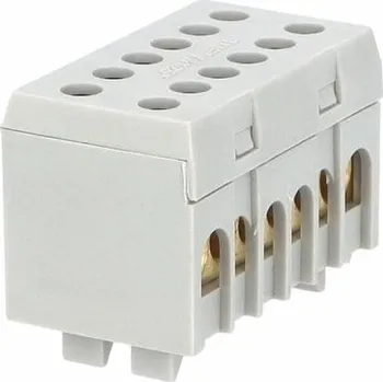 Eleman 1001831 8+4 A (8x16mm2,4x25mm2) rozbočovací blok, dvouřadý na DIN lištu šedý max 130A/690V /2020238/