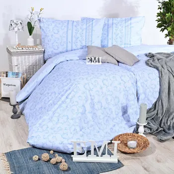 Povlečení Povlečení bavlněné Ivy modré EMI: Standardní set jednolůžko obsahuje 1x 200x140 + 1x 90x70