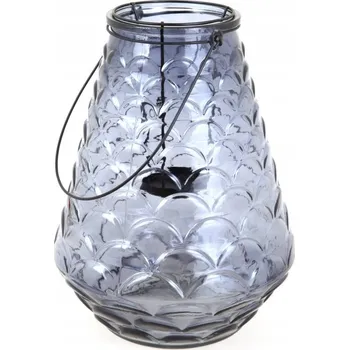 Obraz SKLENĚNÝ LANTERN šedý dekorativní S DRŽADLEM 24 cm
