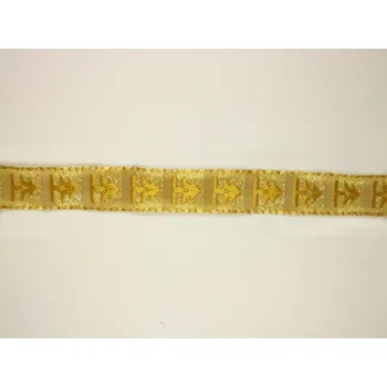 Stuha Kostková stuha s metaloplastem a drátem 15 mm, zlatá