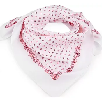 Šátek Šátek bavlněný Kvítky bílo - červený - 70x70 cm