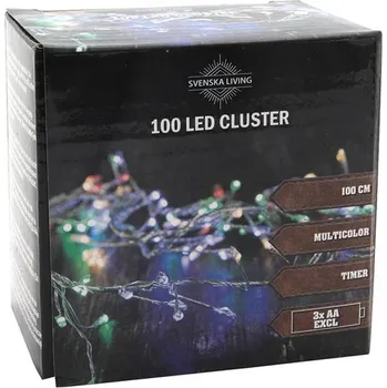 Vánoční dekorace HIT Světelný řetěz s časovačem 100LED shluk 100cm