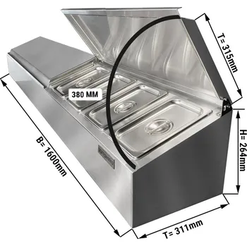 Vinotéka G.Gastro Přídavná police na koření 8x GN 1/4 - 265 x 162 mm