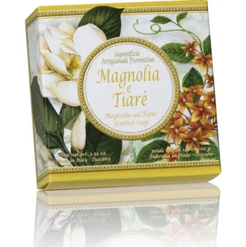 Mýdlo Saponificio Artigianale Fiorentino Sa Fiorentino - Přírodní kulaté tuhé mýdlo Magnólie a Tiaré 1 ks - 100 g