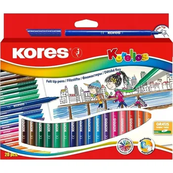Kores - Korellos: 24 barevných fixů pro děti i dospělé s tenkým hrotem