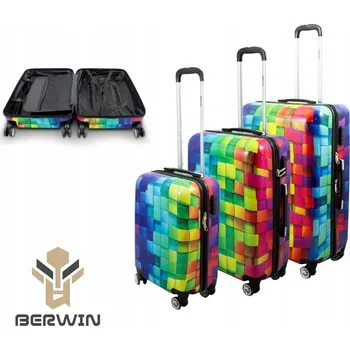 Sada pevných polykarbonátových kufrů Cube 115 l, vícebarevné