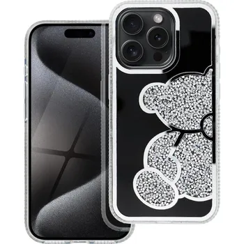 Pouzdro na mobilní telefon Zadní kryt TEDDY BEAR Case pro Apple iPhone 12 / 12 Pro, stříbrná