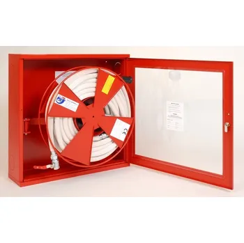 Hydrantová skříň Požární technika - hydrant na a do zdi D 25/30m dvířka prosklená proudnice ekv.10 svv 008