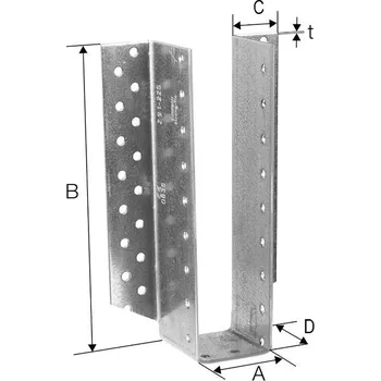 Tesařské kování SCH SIMPSON trámová botka BSD žárově pozinkovaná vnější s certifikací Varianta: SIMPSON trámová botka BSD 160x160 žárově pozinkovaná vnější s certifikací