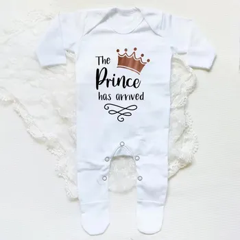 Kojenecký overal na spaní The Prince has arrived (3-6 měsíců) Barva: Hnědá, Velikost: 0-3 měsíce