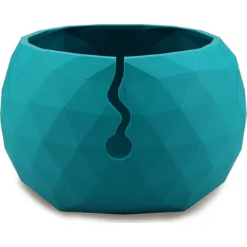 Organizér galanterie Pro Háčkování Miska na klubíčko LOW POLY, L machine blue