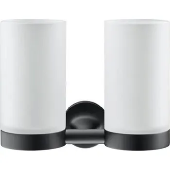 Držák na kartáček Duravit Starck T - Dvojitý držák kartáčků a pasty, matné sklo/matná černá 0099484600