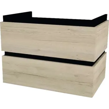 Koupelnový nábytek Koupelnová skříňka pod umyvadlo Devo Viva 2.0 dub halifax bílý 69 x 51 x 44 cm VV2-SU2S69x51-P29