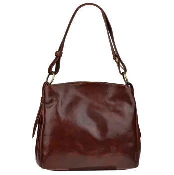 Kabelka NovaKabelka.cz Kožená italská kabelka Federica Marrone Scura Hnědá