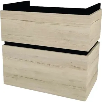 Koupelnový nábytek Koupelnová skříňka pod umyvadlo Devo Viva 2.0 dub halifax bílý 69 x 66 x 44 cm VV2-SU2S69x66-P29