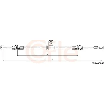 Brzdový systém Tazne lanko, parkovaci brzda, , 52128243AA, 52128243AD, COFLE, 20.160B036