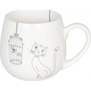 Cats and Birds - Hrnek kočky a ptáčci buclák