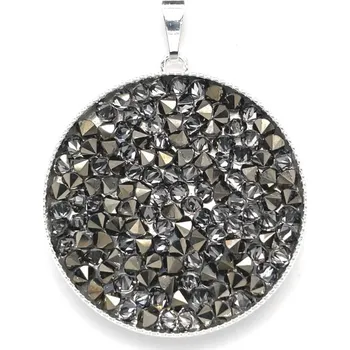 Náhrdelník Evolution Group s.r.o. Přívěsek bižuterie se Swarovski krystaly kulatý 54041.5 lt. metalic gold