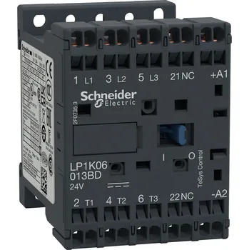 Stykač Schneider Electric LP1K06013BD ministykač 3P (3Z) 6A AC-3 440V - pomocný kontakt 1V- cívka 24V DC