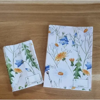 Obal na sešit Nebe doma Látkový barevný obal - zvonek a pampeliška - A4, A5 na knihu, učebnici, sešit, slabikář (univerzální) Velikost: A4