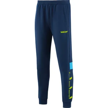 Saller SQUAD50 Jogging kalhoty BARVA: 144 světle modrá-tmavě modrá-neon žlutá, Velikost: S Hřejivé tepláky pro sport i volný čas