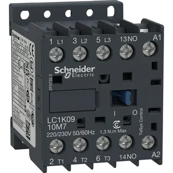 Stykač Schneider Electric LC1K0910Q7 ministykač 3P (3Z) 9A AC-3 440V-pomocný kontakt 1Z- cívka 380...400V 50Hz