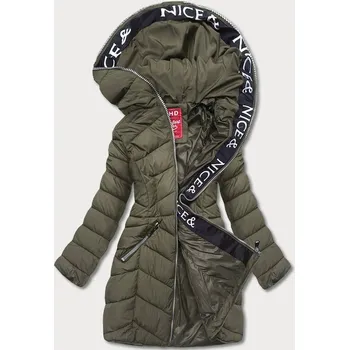Péřová dámská bunda v khaki barvě pro přechodné období (2M-001) odstíny zelené S (36)