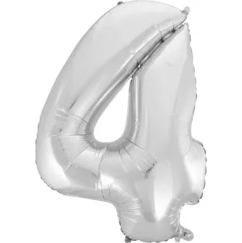 Balónek FLEXMETAL Balón foliový číslice STŘÍBRNÁ - SILVER 102 cm - 4