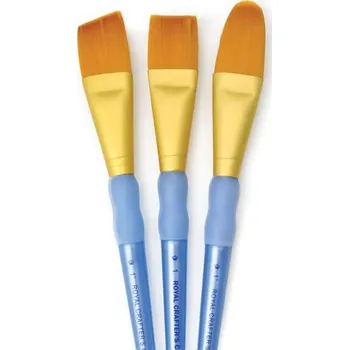 Umělecký štětec Royal & Langnickel Sada štětců GOLD TAKLON, 3ks (plochý,ovál,seříznutý)