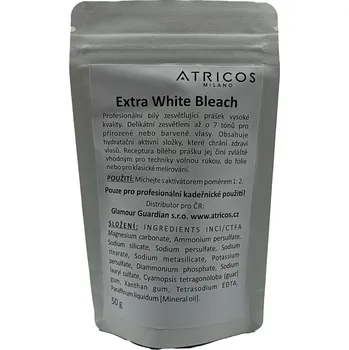 Příslušenství k barvení vlasů Atricos Milano Extra White Bleach – Bílý zesvětlovač 50 g