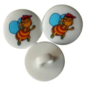 Knoflík Knoflík dětský Včelka 99076/20 - Vzorovaná, 14 mm