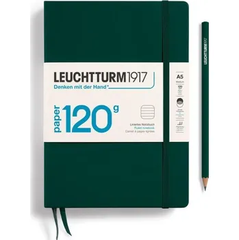 Leuchtturm 1917, Zápisník linkovaný v tvrdých deskách Edition 120 A5, 203 stran, lesní zelená, 120 g/m² - Formadore