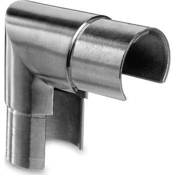 Spojka, 90°, vertikální Spojka, 90°, vertikální, pro krycí lištu, O42,4 x 1,5 mm, nerez. ocel 304, kartáčovaná