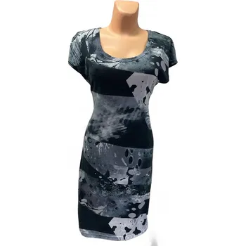 Dámské šaty dámské šaty, Barva Šedá, Velikost XL 44, Materiál 98% Bavlna 2% Lycra