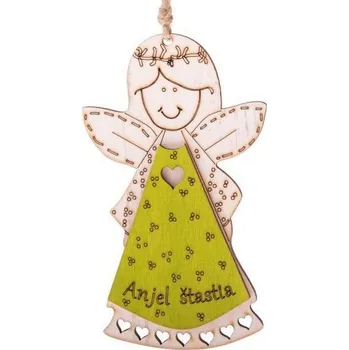 Výtvárné potřeby Dřevěný závěsný anděl s nápisem (SK)