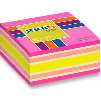 Samolepicí bloček Hopax Stick’n Notes Neon 76 x 76 mm, 400 listů - růžový