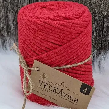 Příze Velká vlna Špagát 3mm Vlčí mák (Špagátová příze 3mm Mak divý)