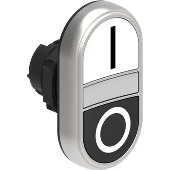 RC model auta LOVATO Electric LPCBL7124 Dvoutlačítková plastová hlavice bílá/černá se symboly I-O lícující prosvětlený střed